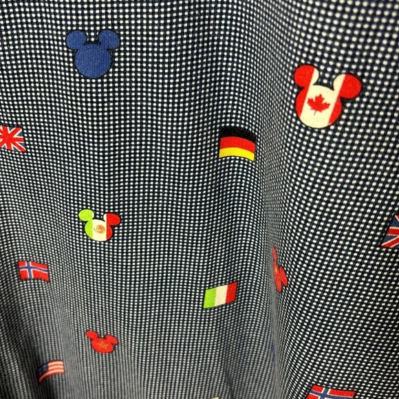 VINTAGE Disney EPCOT Mickey world flags polo size XL 100% Cotton - Picture 6 of 13